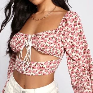 Windsor tie front crop top
